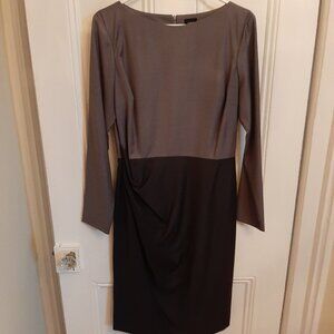 Cerruti Grey 2-Tone Mid-Length Dress